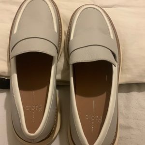 Lines Paola, gray leather loafer style with a slight platform. Never worn.